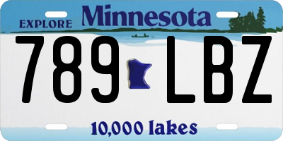 MN license plate 789LBZ