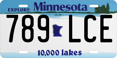 MN license plate 789LCE