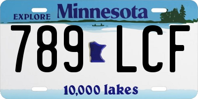 MN license plate 789LCF