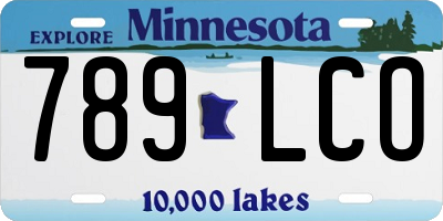 MN license plate 789LCO