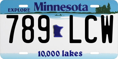MN license plate 789LCW