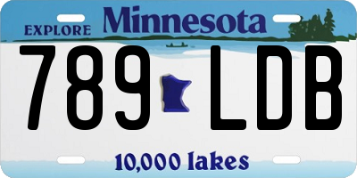 MN license plate 789LDB
