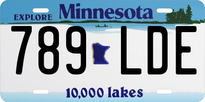 MN license plate 789LDE
