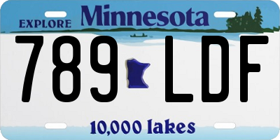 MN license plate 789LDF