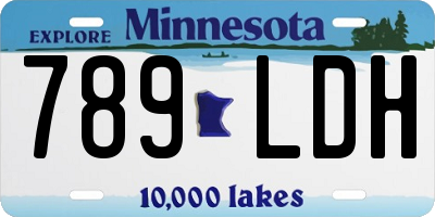 MN license plate 789LDH