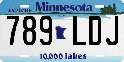 MN license plate 789LDJ