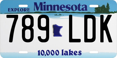 MN license plate 789LDK