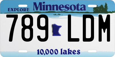 MN license plate 789LDM