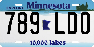 MN license plate 789LDO