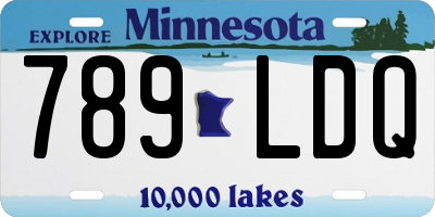 MN license plate 789LDQ