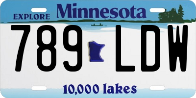 MN license plate 789LDW