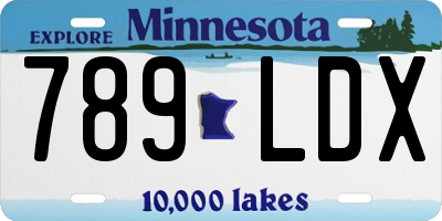MN license plate 789LDX