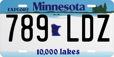 MN license plate 789LDZ