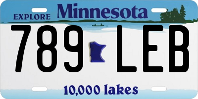 MN license plate 789LEB