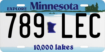 MN license plate 789LEC
