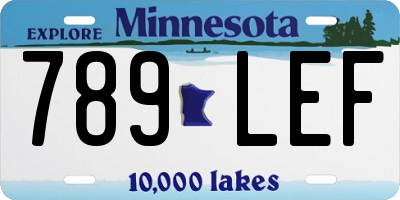 MN license plate 789LEF