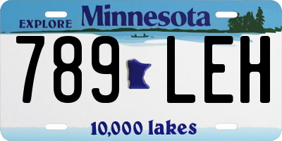 MN license plate 789LEH