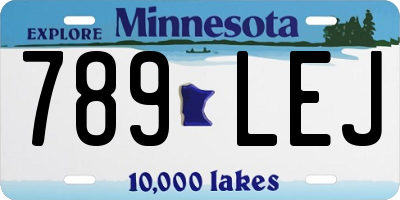 MN license plate 789LEJ