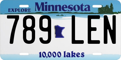 MN license plate 789LEN