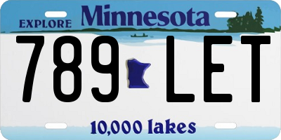 MN license plate 789LET