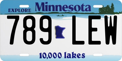 MN license plate 789LEW