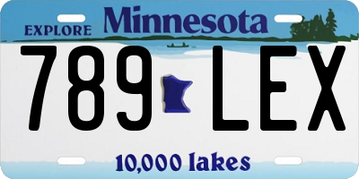 MN license plate 789LEX