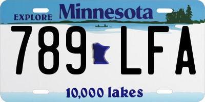 MN license plate 789LFA