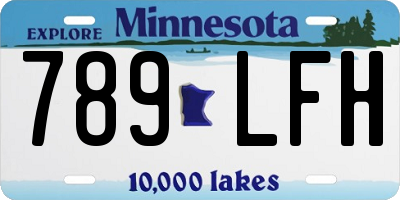 MN license plate 789LFH