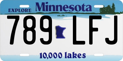 MN license plate 789LFJ