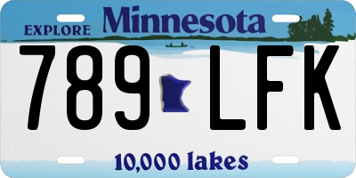 MN license plate 789LFK