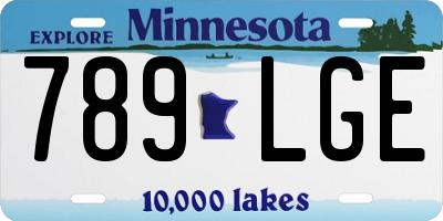 MN license plate 789LGE