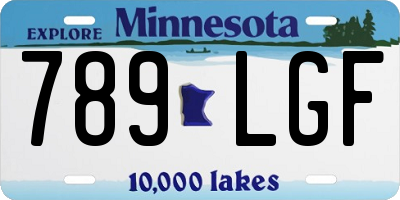 MN license plate 789LGF