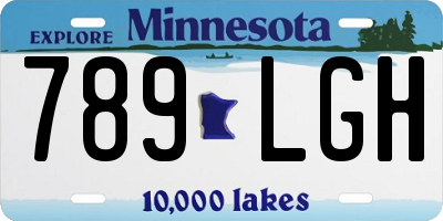 MN license plate 789LGH