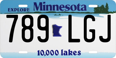 MN license plate 789LGJ