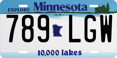 MN license plate 789LGW