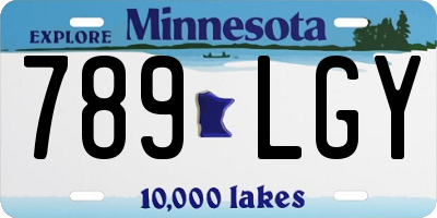MN license plate 789LGY