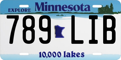 MN license plate 789LIB