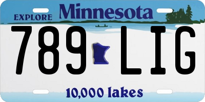 MN license plate 789LIG