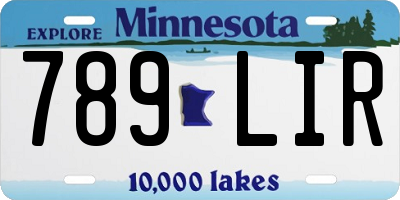 MN license plate 789LIR