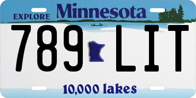 MN license plate 789LIT