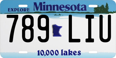 MN license plate 789LIU
