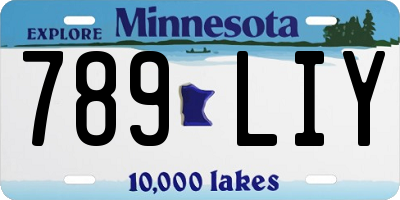 MN license plate 789LIY