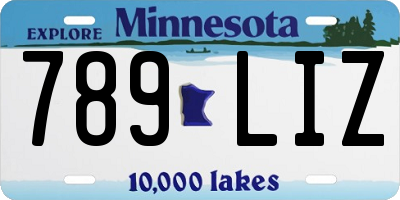 MN license plate 789LIZ