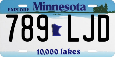MN license plate 789LJD