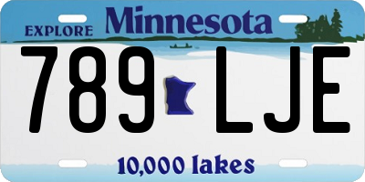 MN license plate 789LJE