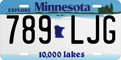 MN license plate 789LJG