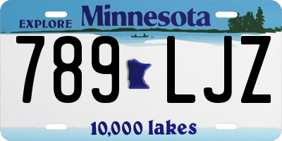 MN license plate 789LJZ