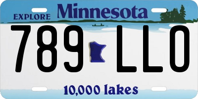 MN license plate 789LLO