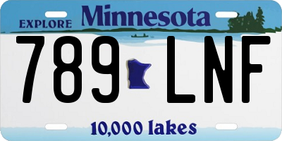 MN license plate 789LNF