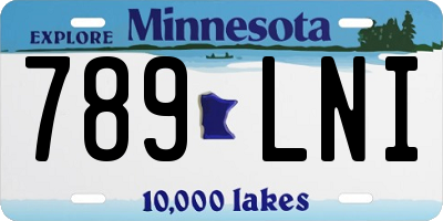 MN license plate 789LNI